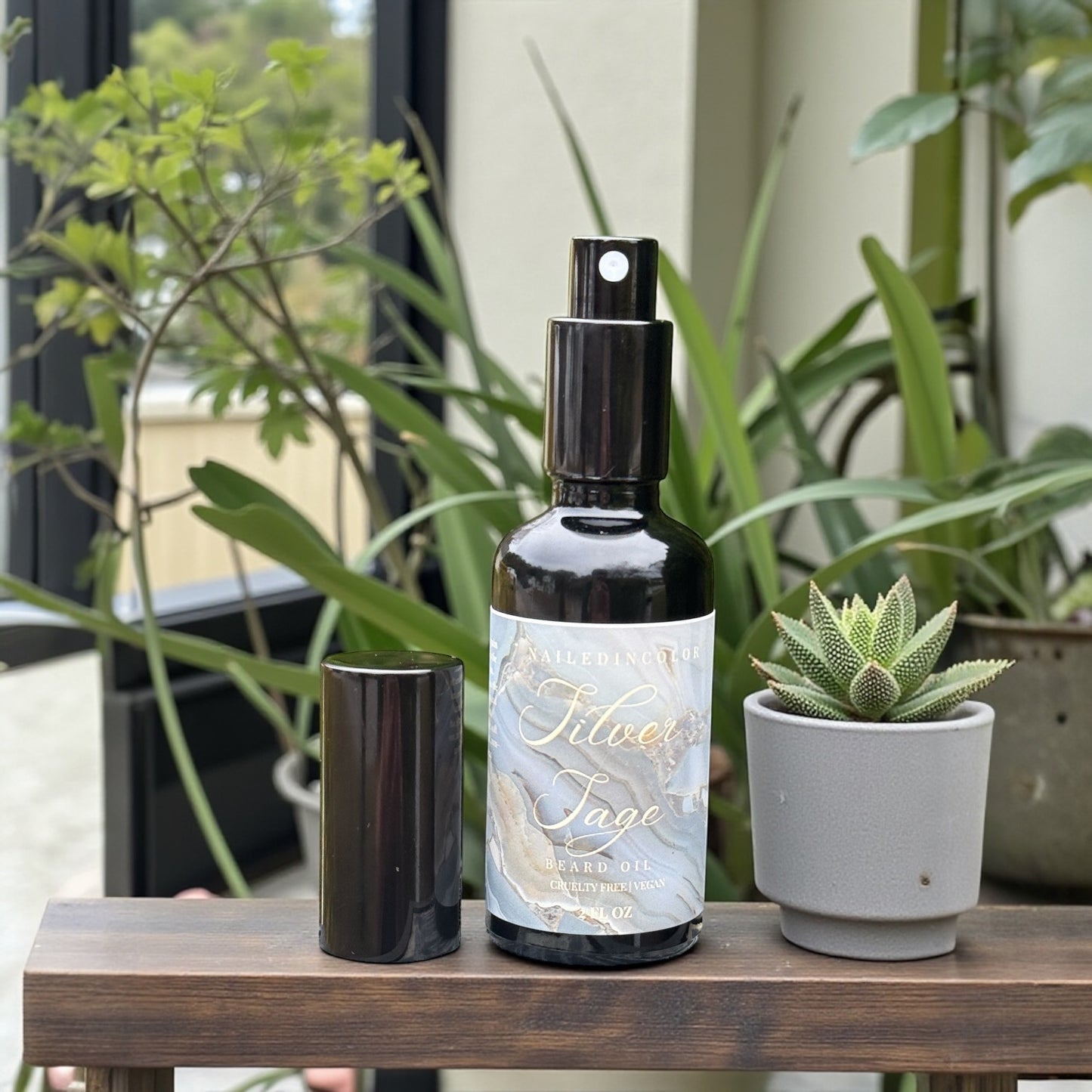 Silver Sage Scented Beard Oil for Men Skin Protection Moisturizing 2Fl oz by NailedInColor