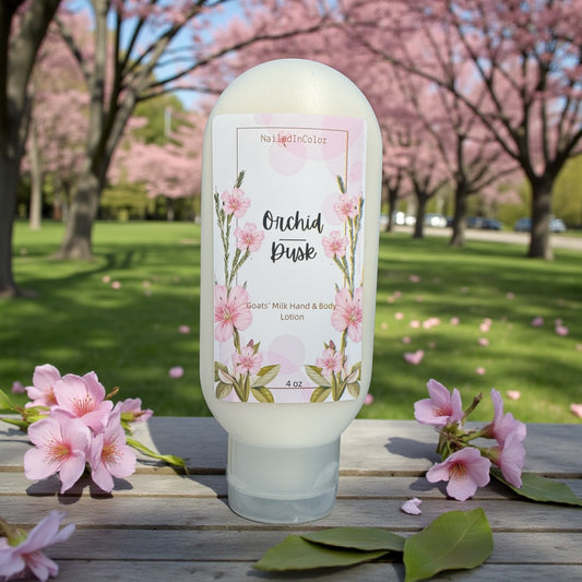 Orchid Dusk Goats' Milk Hand and Body Lotion by NailedInColor, for Women and Teens, Scented Moisturizer, 4 oz by NailedInColor