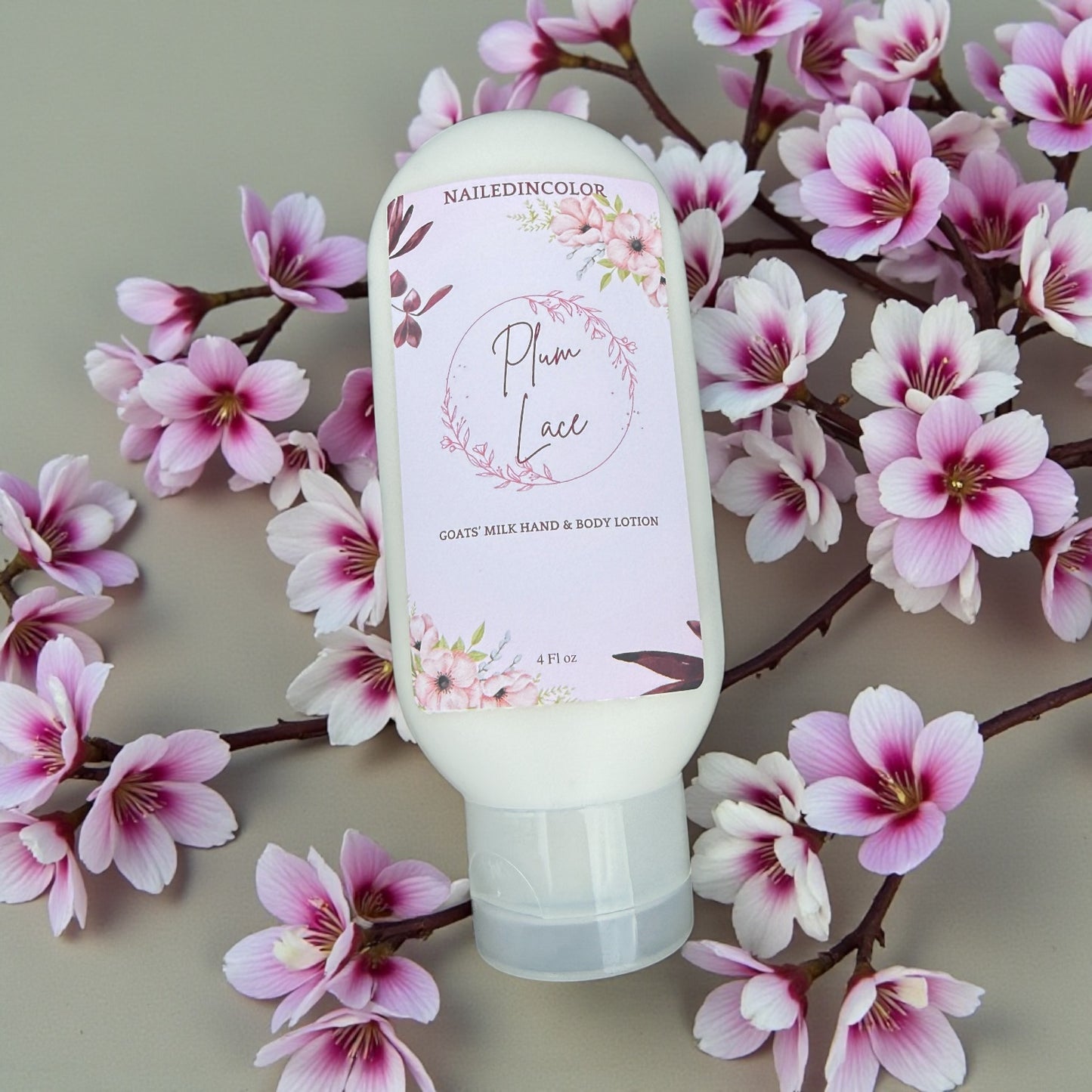 Plum Lace Scented Lotion, Goats' Milk, Women, Teens, Skin Care, Moisturizer, Skin Healthy, 4 Fl oz by NailedInColor