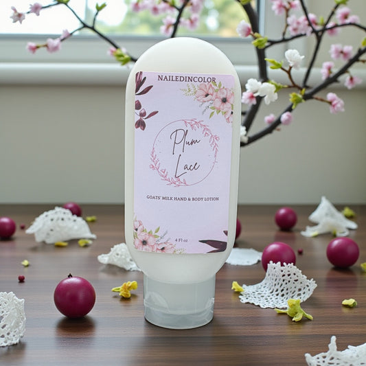 Plum Lace Scented Lotion, Goats' Milk, Women, Teens, Skin Care, Moisturizer, Skin Healthy, 4 Fl oz by NailedInColor