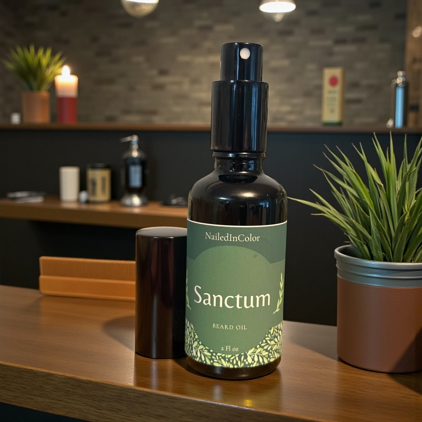 Sanctum Beard Oil for Men, Warm,Soft Woods, Skin Care, Grooming, 2 Fl oz by NailedInColor