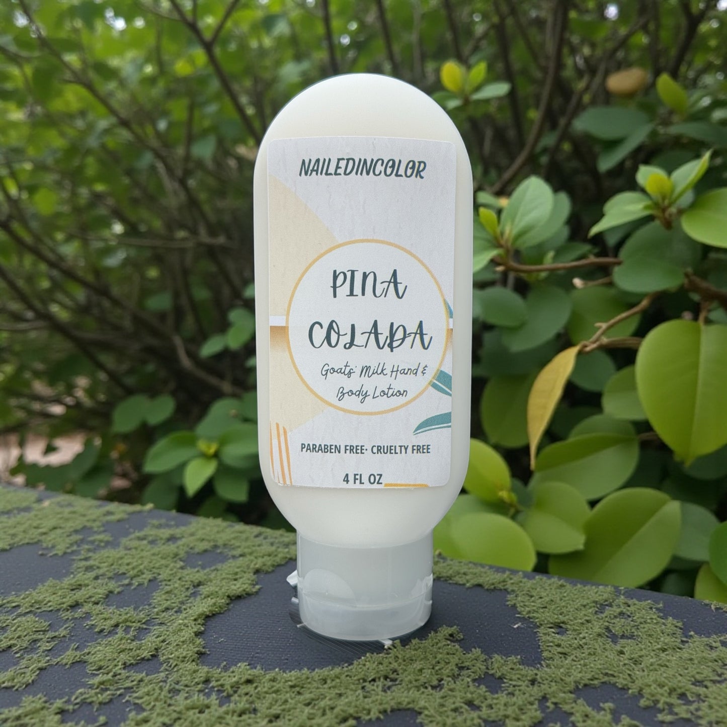 Pina Colada Goats' Milk Hand and Body Lotion, Women, Teens, Nourishing, Moisturize, Scented 4 Fl oz by NailedInColor