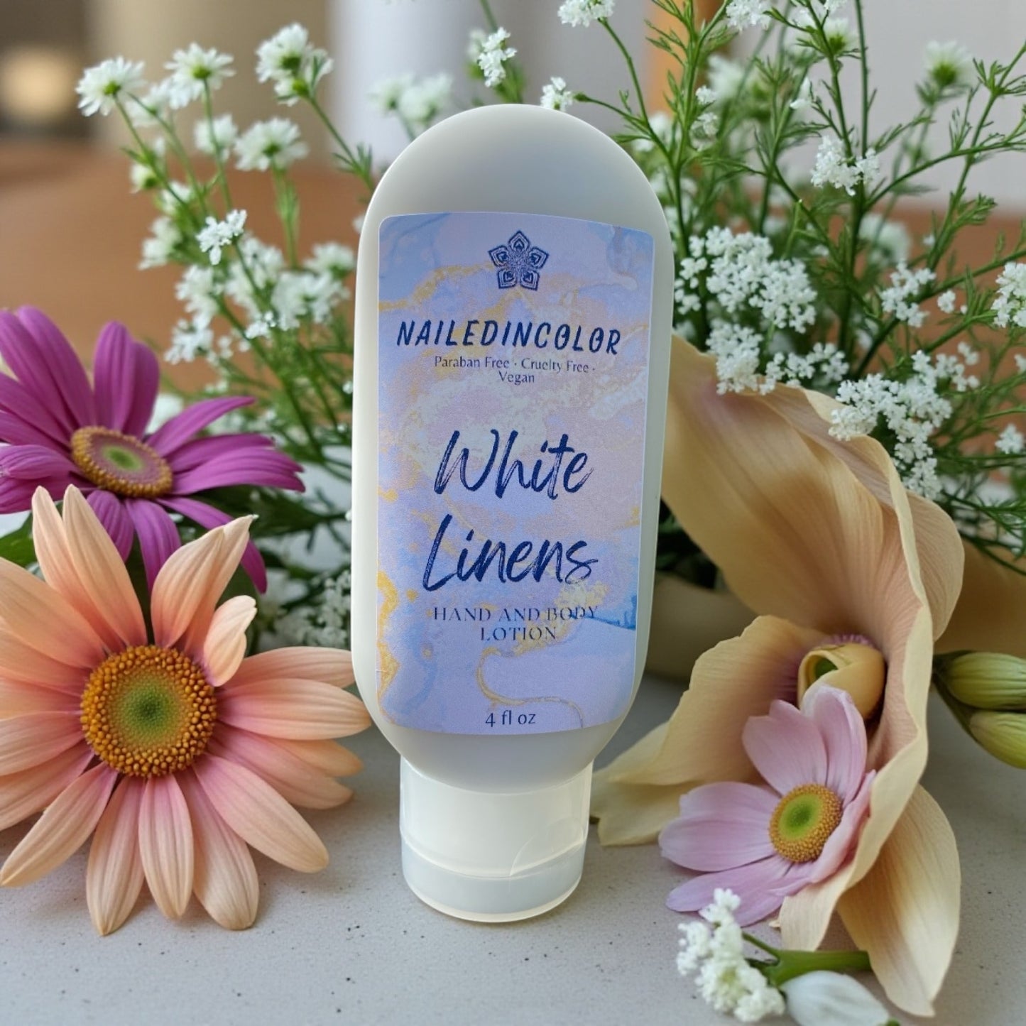White Linens Goats' Milk Hand & Body Lotion, Scented Skin Care, Women, Teens, Moisturizer, 4 oz by NailedInColor