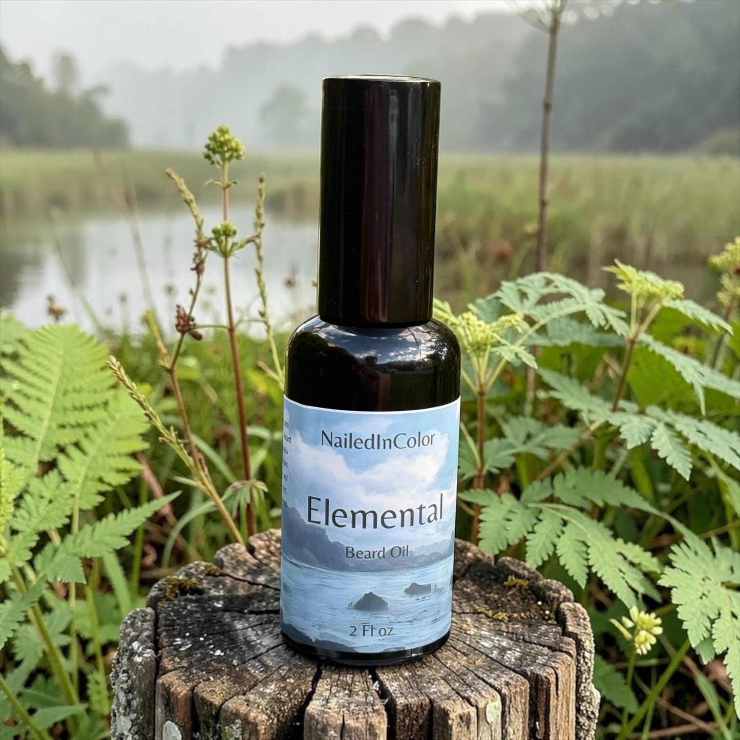 Elemental Beard Oil, Men's Scented Grooming Toiletry, Moisturizer, Skin Care, Alcohol Free, 2 Fl oz, by NailedInColor