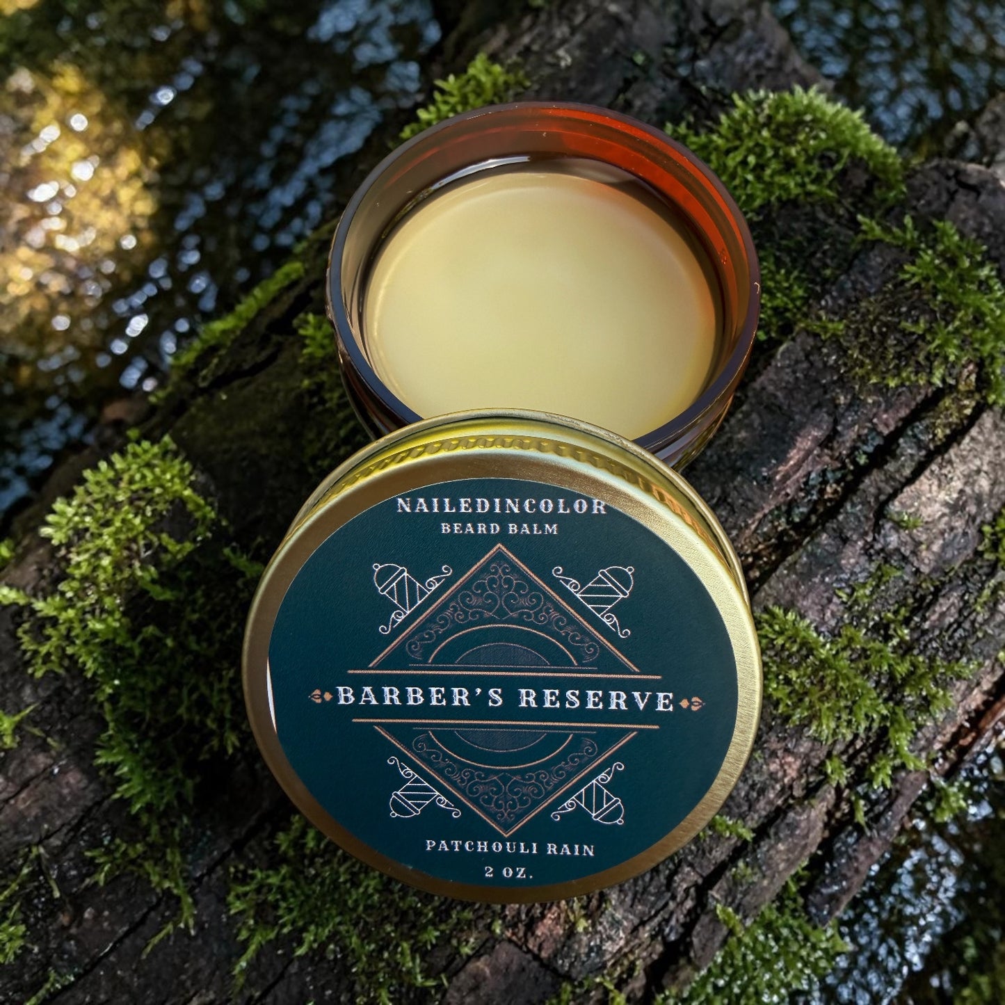 Barber’s Reserve Beard Balm – Patchouli Rain (Lightly Scented) – 2 oz Conditioning Balm with Shea Butter & Beeswax by NailedInColor