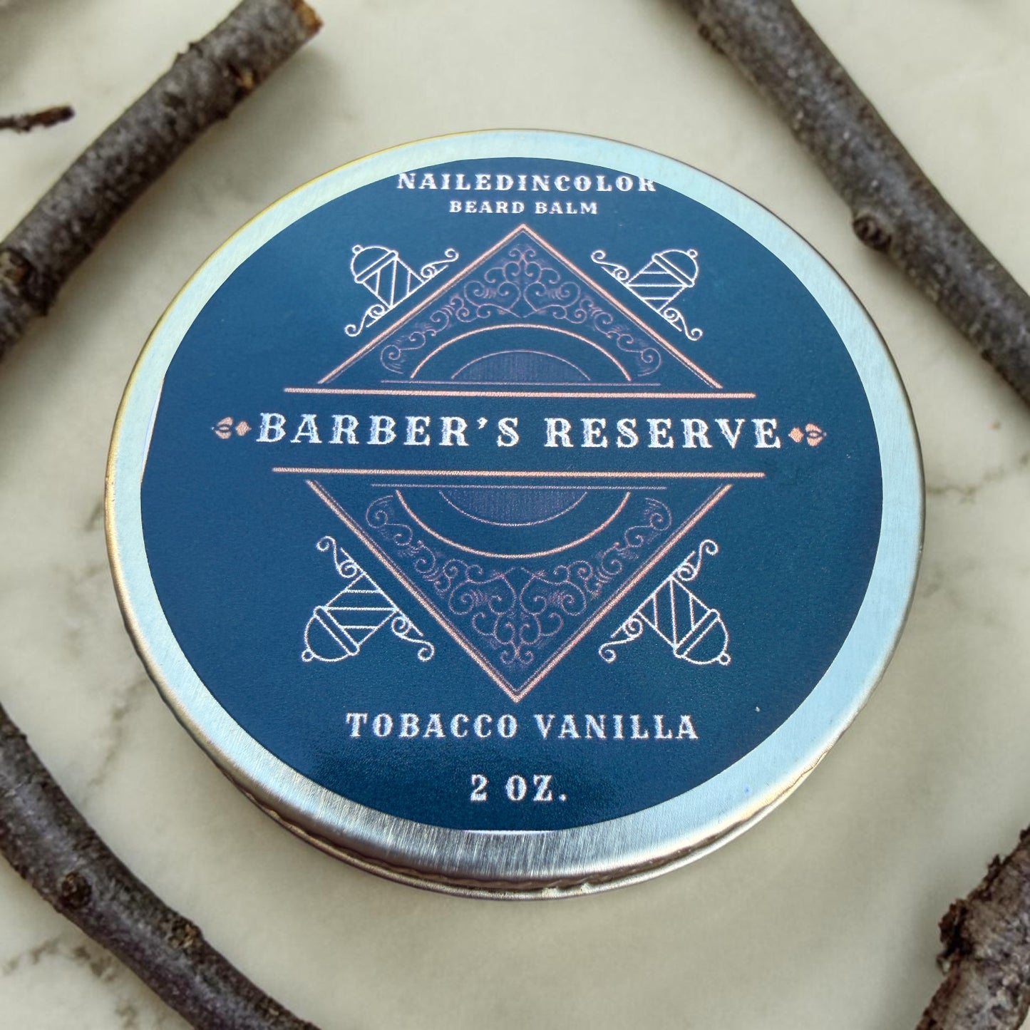 Barber's Reserve Beard Balm-Tobacco Vanilla-2 oz Beard Conditioning Balm with Shea Butter and Vitamin E