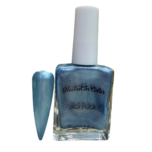 Iceberg Blue Nail Polish Lacquer-Soft Medium Blue