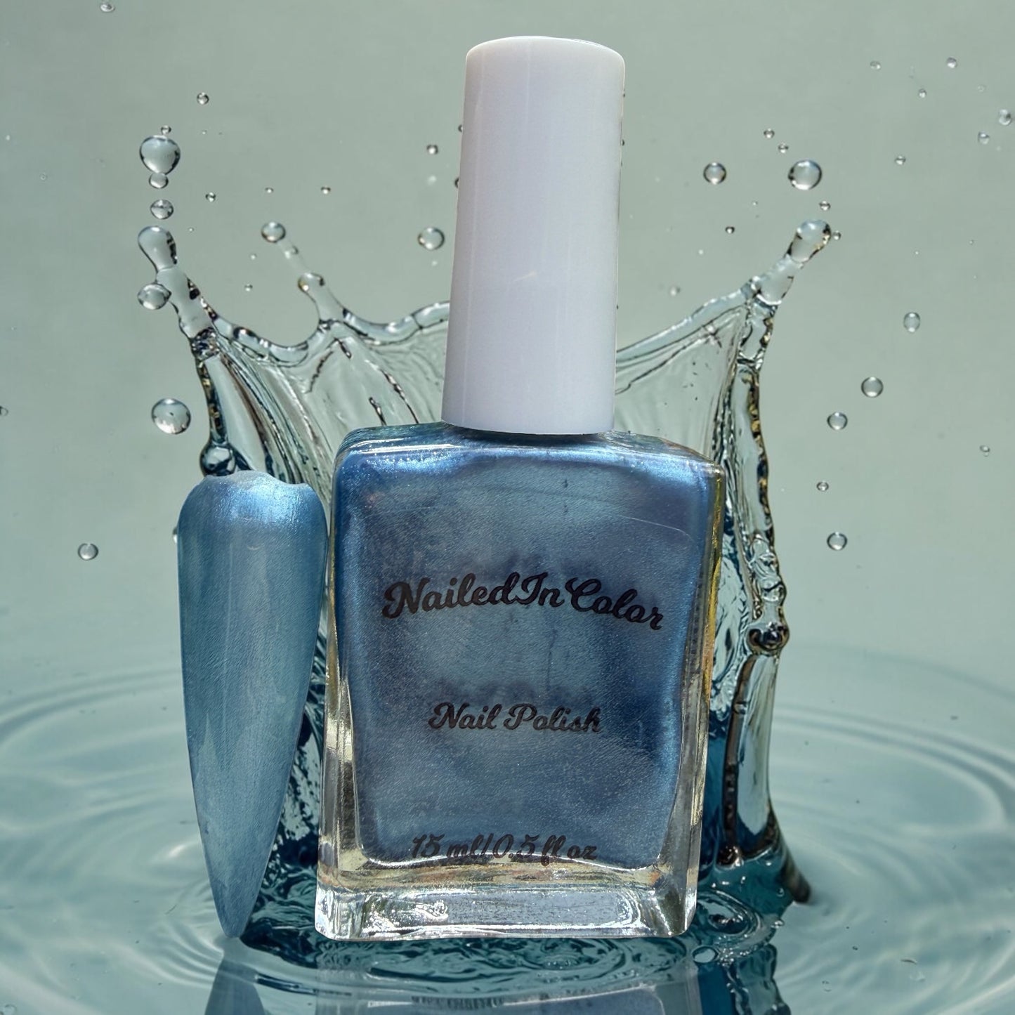 Iceberg Blue Nail Polish Lacquer-Soft Medium Blue