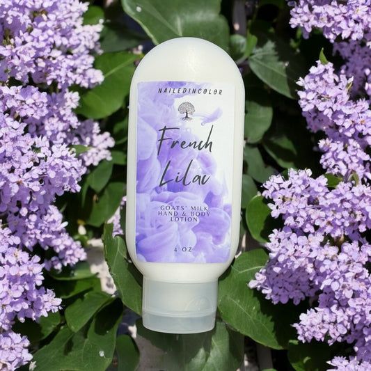 French Lilac Scented Hand & Body Lotion by NailedInColor Scented Skin Care Vitamin Enriched Moisturizer Women's Dry Skin Relief