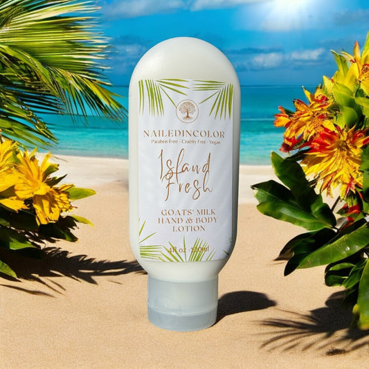 Island Fresh Scented Goats' Milk Lotion by NailedInColor Women's Skin Care Healthy Moisturizer Vitamin Enriched