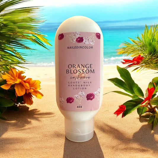 Orange Blossom Cashmere Goats' Milk Lotion by NailedInColor Scented Skin Care Healthy Skin Women's Vitamin Enriched Moisturizing Lotion