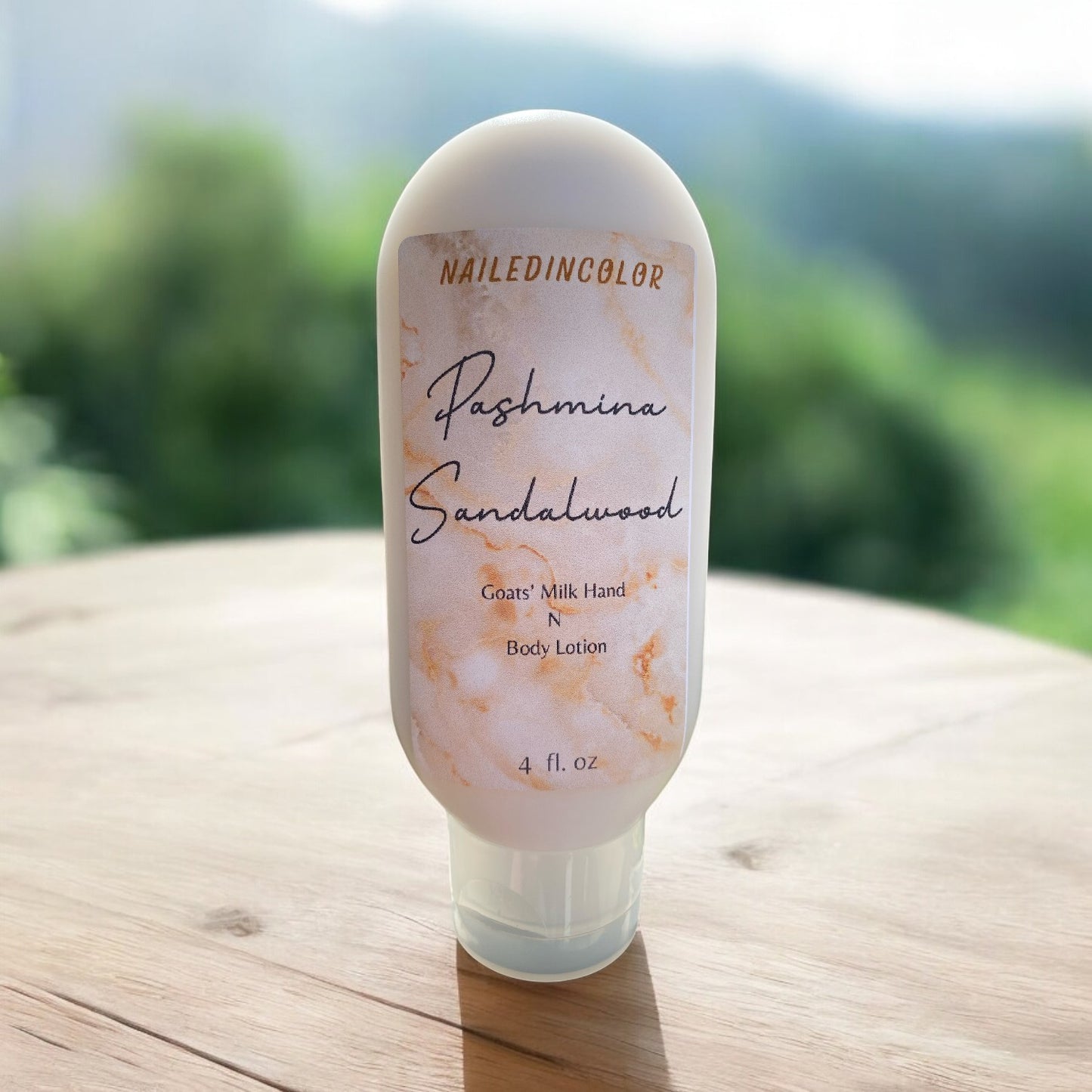 Pashmina Sandalwood Goats' Milk Hand & Body Lotion by NailedInColor Women's Scented Lotion Skin Care Moisturizer Skin Health