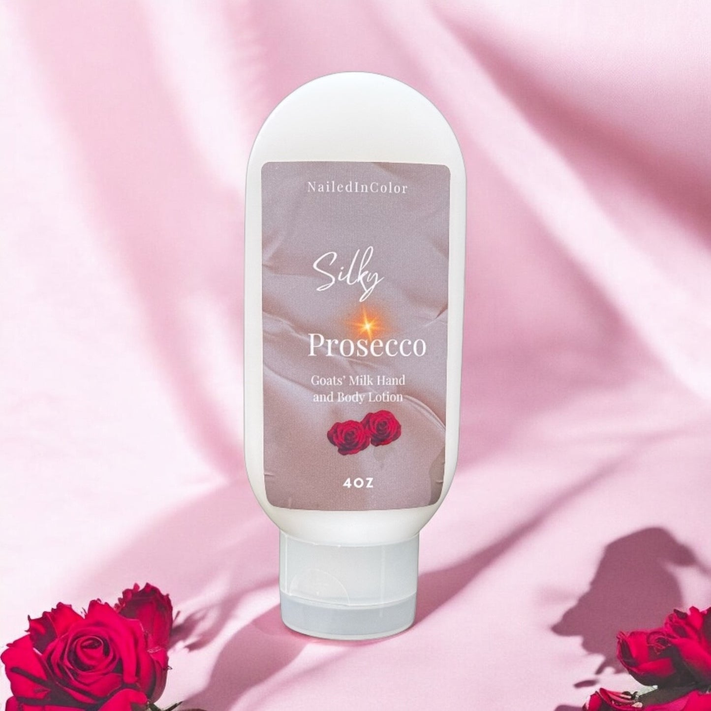 Silky Prosecco Goats' Milk Hand & Body Lotion by NailedInColor Softly Scented Women's Moisturizer Skin Care