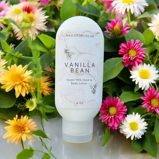 Vanilla Bean Goats' Milk Scented Hand & Body Lotion by NailedInColor Skin Healthy Moisturized Women's Cosmetic
