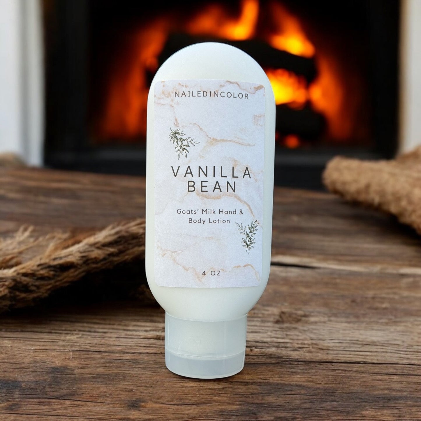 Vanilla Bean Goats' Milk Scented Hand & Body Lotion by NailedInColor Skin Healthy Moisturized Women's Cosmetic